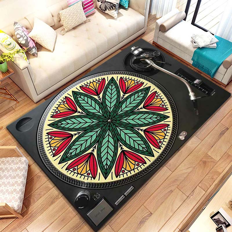 Commercial Kitchen Vinyl Flooring - Коврик с рисунком музыкального винилового проигрывателя