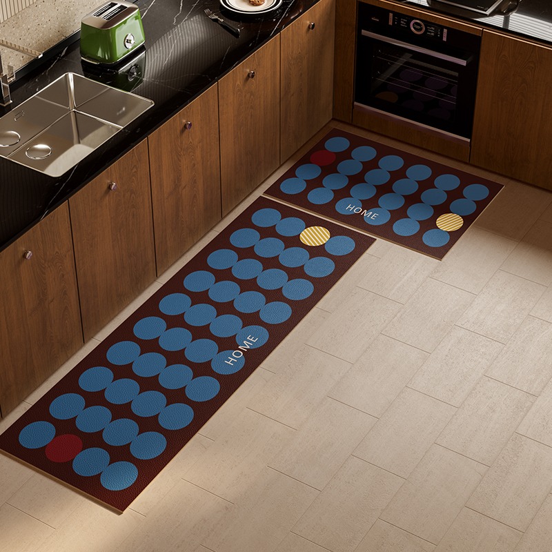 Commercial Kitchen Mats - Длинный полосатый кухонный напольный коврик, кожаные